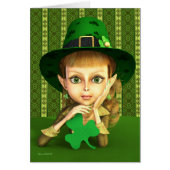 Leprechaun Girl Shamrock St. Patrick's Day Kaart (Voorkant)