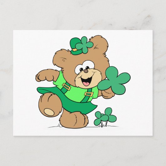 Leprechaun Girl Teddy Bear Briefkaart (Voorkant)