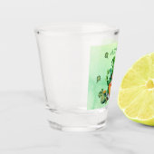 Leprechaun - Gnome met gouden proppen op maat Shot Glas (Links)