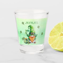 Leprechaun - Gnome met gouden proppen op maat Shot Glas