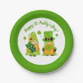 Leprechaun Gnome Shamrock Happy St. Paddy's Day Papieren Bordje (Voorkant)