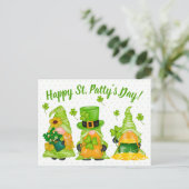 Leprechaun Gnome Shamrock Happy St. Patty's Day Briefkaart (Staand voorkant)