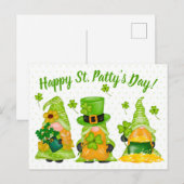 Leprechaun Gnome Shamrock Happy St. Patty's Day Briefkaart (Voorkant / Achterkant)