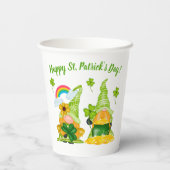 Leprechaun Gnome Shamrocks St. Patrick's Day Papieren Bekers (Achterkant)