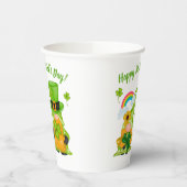 Leprechaun Gnome Shamrocks St. Patrick's Day Papieren Bekers (Links)