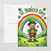 Leprechaun Gnome St. Patrick's Day Shamrock Briefkaart (Voorkant / Achterkant)