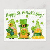 Leprechaun Gnome Stippen Happy St. Patrick's Day P Briefkaart (Voorkant)
