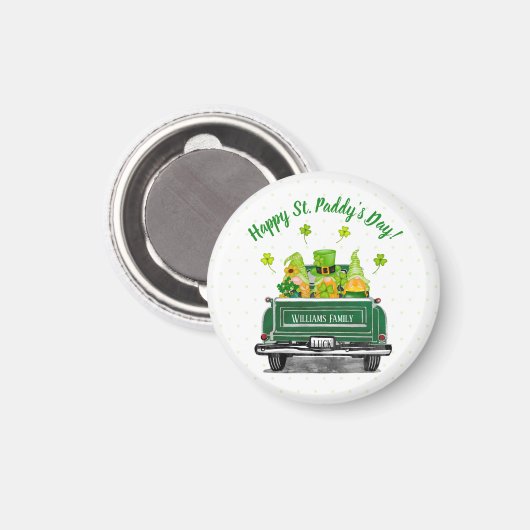 Leprechaun Gnome Truck St. Paddy's Day Magneet (Voorkant / Achterkant)