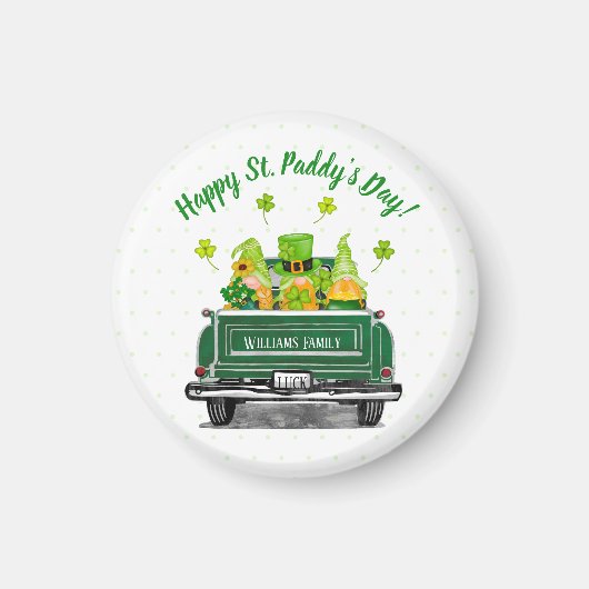 Leprechaun Gnome  Truck St. Paddy's Day Magneet (Voorkant)