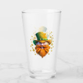 Leprechaun gnoom gezicht gouden munten Patrick's d Glas (Achterkant)