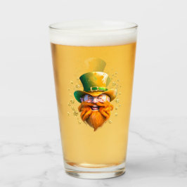Leprechaun gnoom gezicht gouden munten Patrick's d Glas