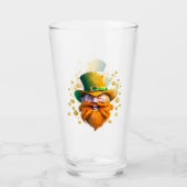 Leprechaun gnoom gezicht gouden munten Patrick's d Glas (Voorkant)
