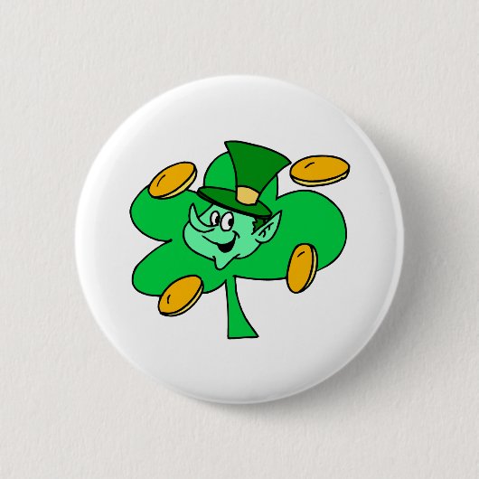 Leprechaun Gold Coins Ronde Button 5,7 Cm (Voorkant)