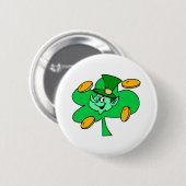 Leprechaun Gold Coins Ronde Button 5,7 Cm (Voorkant /achterkant)