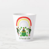 Leprechaun Gold Pot Rainbow St Patrick's Day Latte Mok (Voorkant)