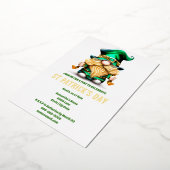 Leprechaun goud folklore Eire elf feestdag Folie Uitnodiging (Gedraaid)