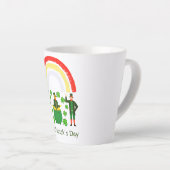 Leprechaun Goud Pot Regenboog St. Patrick's Dag  Latte Mok (Rechterhoek)