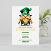 Leprechaun gouden folie folklore Eire elf vakantie Folie Uitnodiging (Staand Voorkant)