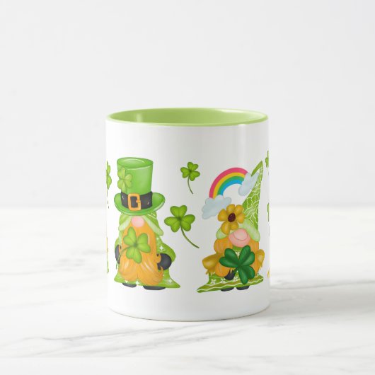 Leprechaun Green Gnome Shamrock St. Patrick's Day Mok (Midden)