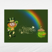 Leprechaun Green Pot Gold Rainbow St Patricks Day Feestdagenkaart