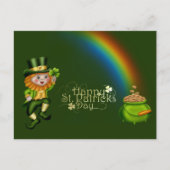 Leprechaun Green Pot Gold Rainbow St Patricks Day Feestdagenkaart (Voorkant)