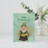 Leprechaun Green Pot of Gold St Patricks Day Feestdagenkaart (Staand voorkant)