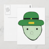 Leprechaun Groen Gekleurde Schets Meme Briefkaart (Voorkant / Achterkant)