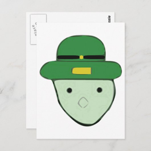 Leprechaun Groen Gekleurde Schets Meme Briefkaart (Voorkant / Achterkant)