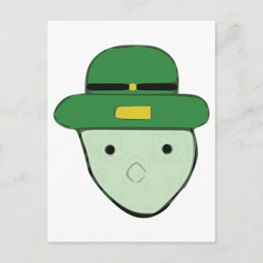 Leprechaun Groen Gekleurde Schets Meme Briefkaart (Voorkant)