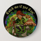 Leprechaun, haal me als de begunstigde het kan. ronde button 4,0 cm (Voorkant)