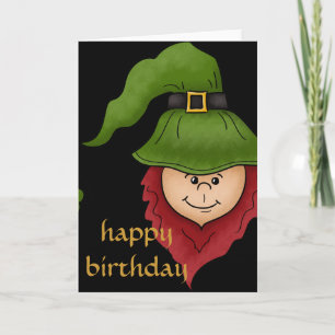 Leprechaun Happy March Birthday Card Kaart