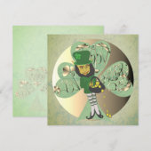 Leprechaun "Happy St. Patrick's Day" Bedankkaart (Voorkant / Achterkant)