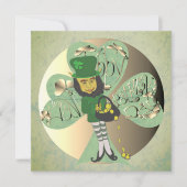 Leprechaun "Happy St. Patrick's Day" Bedankkaart (Voorkant)