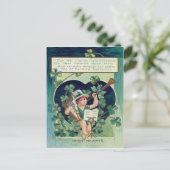 Leprechaun Harp Shamrock Hoorn Briefkaart (Staand voorkant)