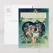 Leprechaun Harp Shamrock Hoorn Briefkaart (Voorkant / Achterkant)