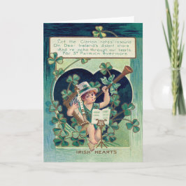 Leprechaun Harp Shamrock Hoorn Kaart