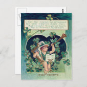 Leprechaun Harp Shamrock Horn Briefkaart (Voorkant / Achterkant)