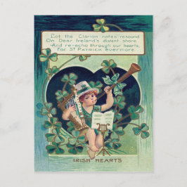 Leprechaun Harp Shamrock Horn Briefkaart