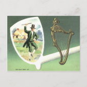 Leprechaun Harp van Erin Clay Pipe Jig Briefkaart (Voorkant)