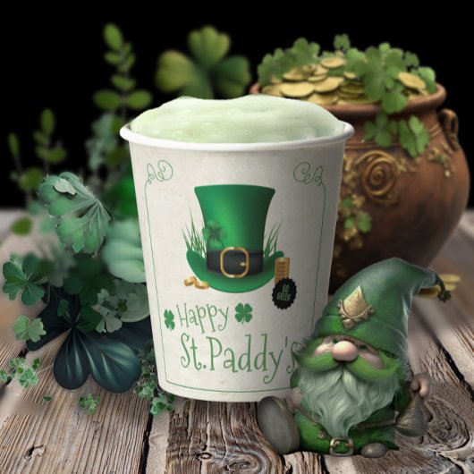 Leprechaun Hat Happy St. Paddy's ID636 Papieren Bekers