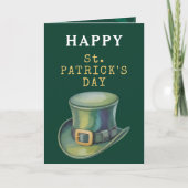 Leprechaun Hat Happy St Patrick Day Card Kaart (Voorkant)