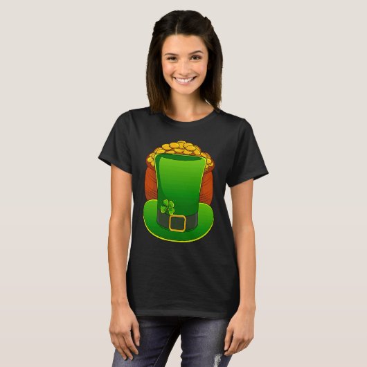 Leprechaun Hat Lucky St Patricks Day T-shirt (Voorkant volledig)