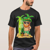Leprechaun Hawaiian Surfing St Patricks Day Mannen T-shirt (Voorkant)