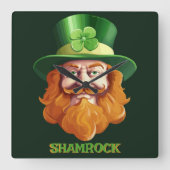 Leprechaun Hideaway Vierkante Klok (Voorkant)