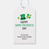 Leprechaun Hoed en Shamrocks St. Patrick's Dag  Cadeaulabel (Voorkant)