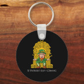 Leprechaun Hoefijzer Throne St Patricks Day Boys Sleutelhanger (Achterkant)