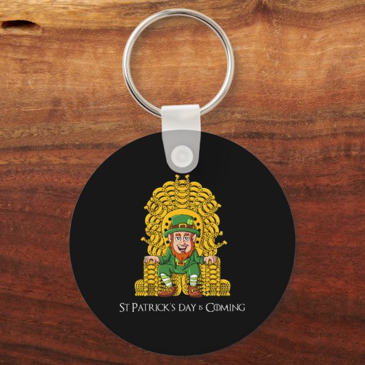 Leprechaun Hoefijzer Throne St Patricks Day Boys Sleutelhanger (Achterkant)