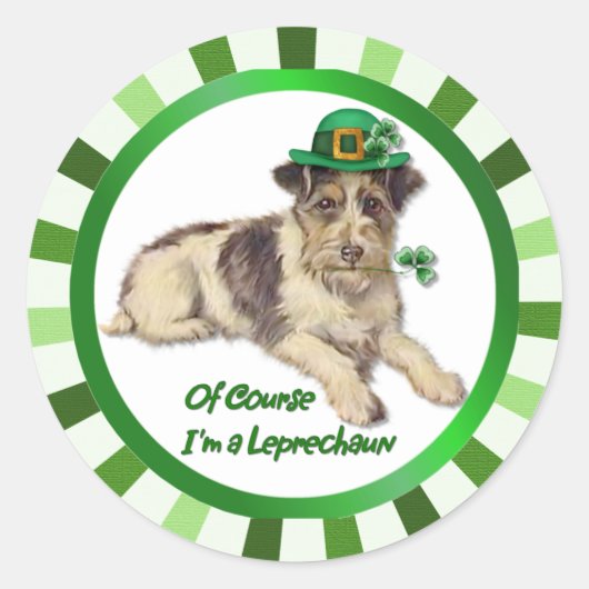Leprechaun Hond Ronde Sticker (Voorkant)