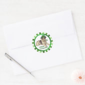 Leprechaun Hond Ronde Sticker (Envelop)