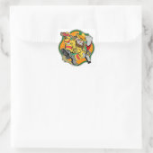 Leprechaun Ierse brandweerman Vierkante Sticker (Tas)